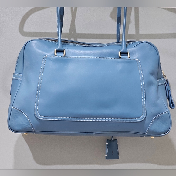 Vintage Coach Penelope Sachel / Travel Bag Purse # 9766 (Turquoise Blue) - Picture 6 of 16